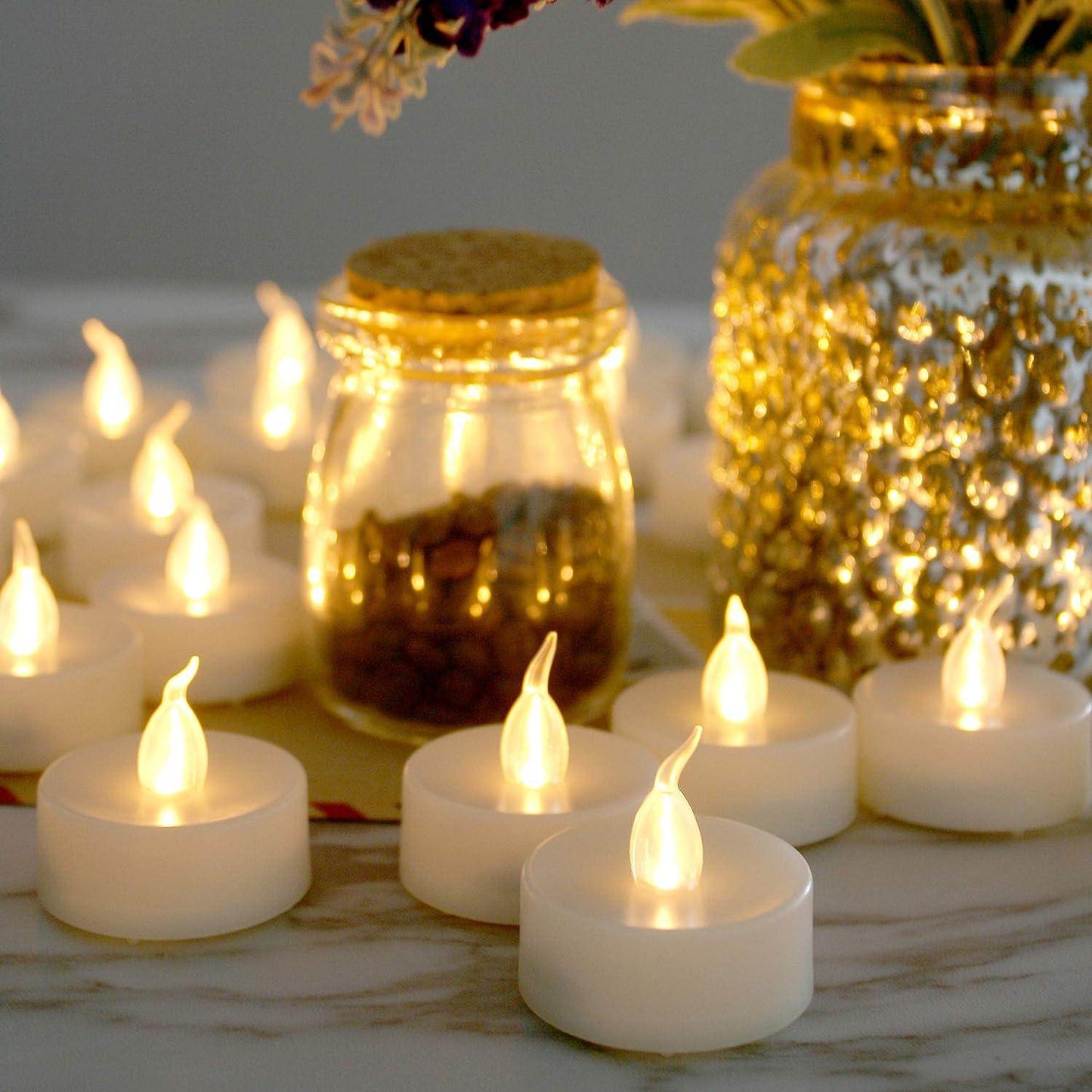 TeaGlow™- LED Tealight Candles Design A - Cold White